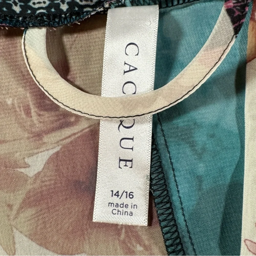 CACIQUE Robe Womens Size 14/16 Multicolored Lucille Patchwork Chiffon Kimono NEW - Picture 6 of 7